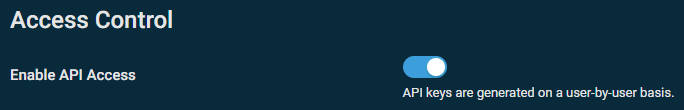 Enable API Access toggle in Datto RMM Global Settings